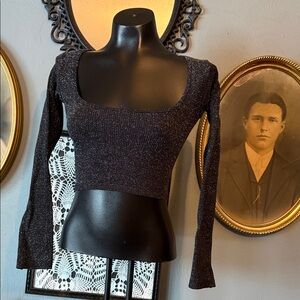 Elegant Black Long Sleeve Women's Top